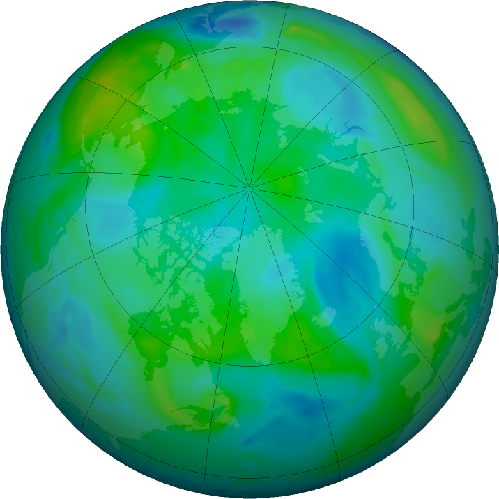 Arctic ozone map for 08 September 2019